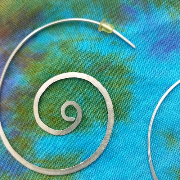 Sterling Silver Hoop Earrings - Picture 2 of 4